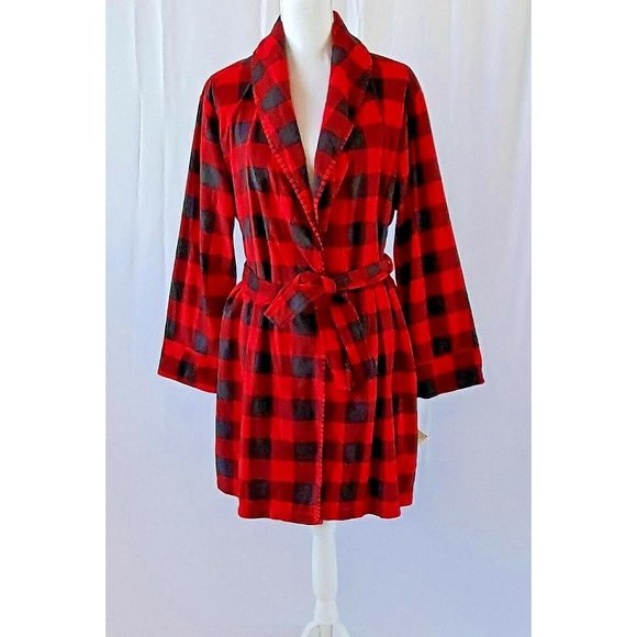 Muk Luks Other - Muk Luks Cozy Short Fleece Robe Lumber Jack Check
